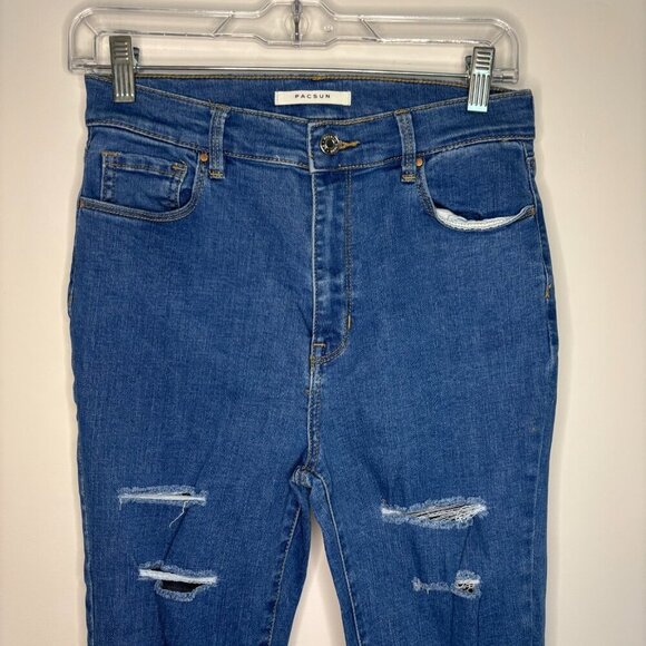 PACSUN Super High Rise Denim Jegging 27L Tapered 5 Pocket - Picture 1 of 7
